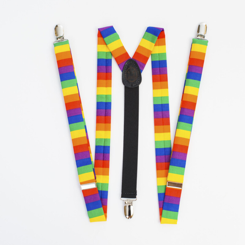 Rainbow Striped 1" ClipOn Women's Suspenders durian & the Lyon